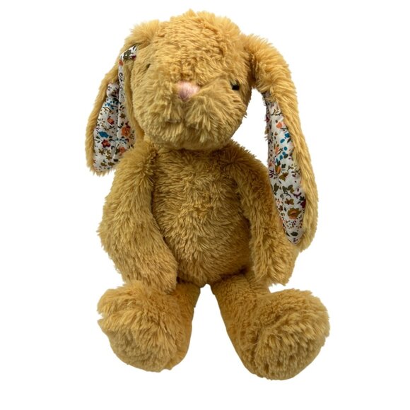 Manhattan Toy Pattern Pals Brown Bunny Rabbit Plush 12" Floral Flower Ears - Picture 1 of 9
